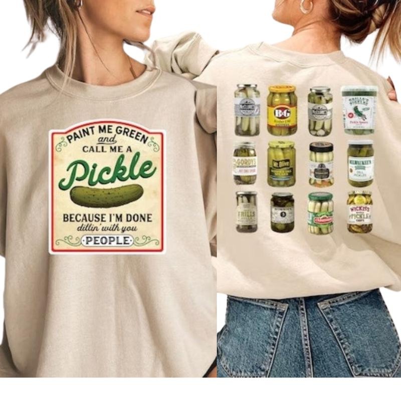 Vintage Canned Pickles Sweatshirt, Pickle Jar Hoodie, Canning Season Sweatshirt, Funny Shirt Crewneck Fabric | WearSparks.com
