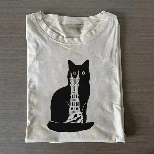 Vintage Cat's Sauron Eyes Graphic Tee - The Lord of The Rings Movie Shirt - LOTR - Middle Earth - Tolkien - Fantasy Rings...