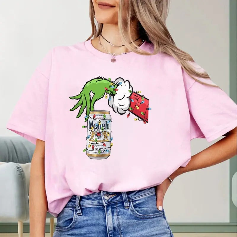 Vintage Christmas Shirt Grnnch Hand Holding Modelo Especial Funny Christmas Drinking Tshirt Hoodie, Sweatshirt