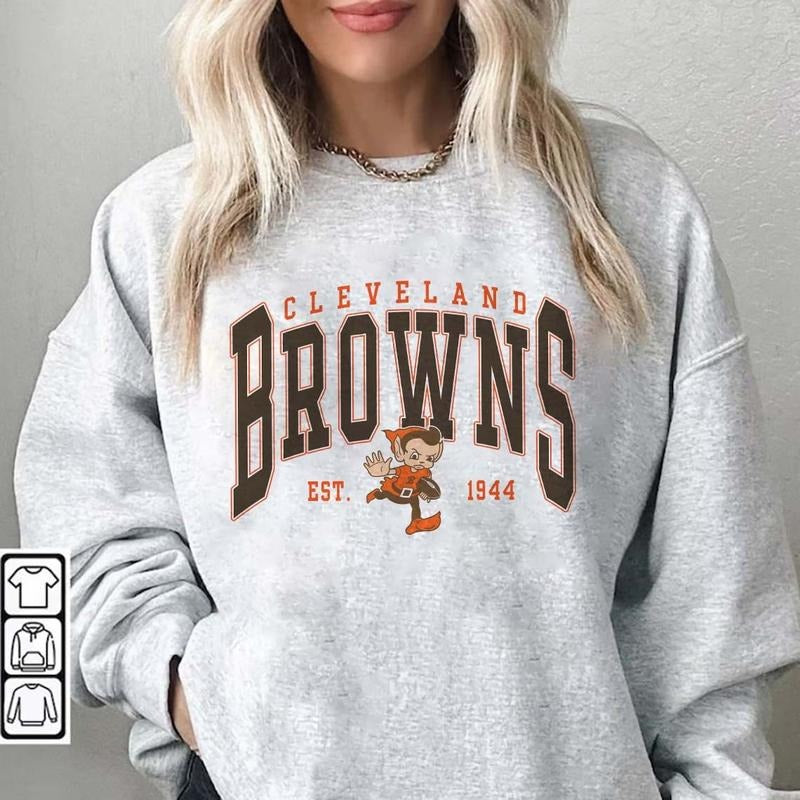 Vintage Cleveland Football Crewneck Sweatshirt, Brown Football SweatShirt T-Shirts, Hoodie | WearSparks.com