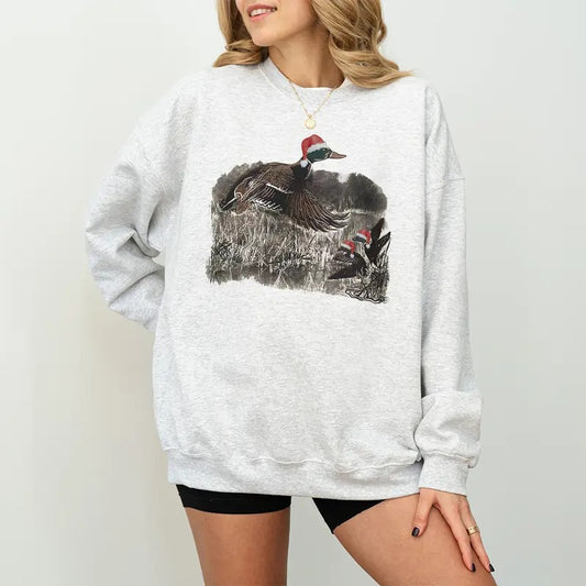 Vintage Duck Christmas Sweatshirt, Christmas Duck Shirt, Vintage Christmas Shirt, Retro Duck Shirt, Animal Lover Shirt,...
