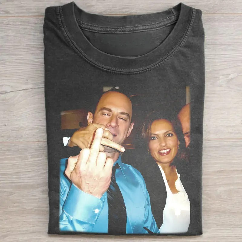 Vintage Elliot Stabler And Olivia Benson Graphic Tee - Law and Order SVU Movie Shirt - Christopher Meloni - Mariska...