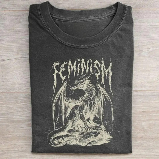 Vintage Feminism Dragon Graphic Tee - Dragon Ladies - Movie Shirt - Book Lover - Fantasy Novel - Feminism Girl