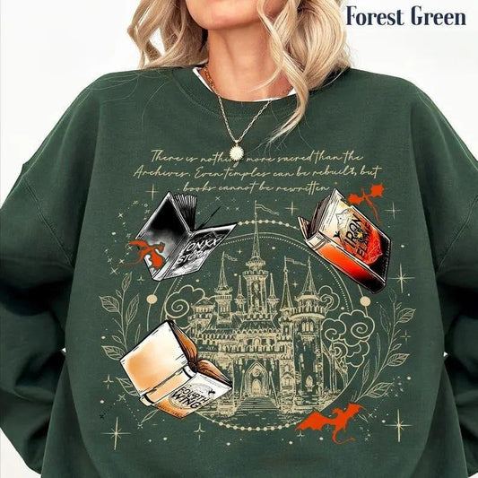 Vintage Fourth Wing Series Sweatshirt For Fans, Basgiath War College Shirt, Violet Sorrengail Fantasy Book Dragon Rider...