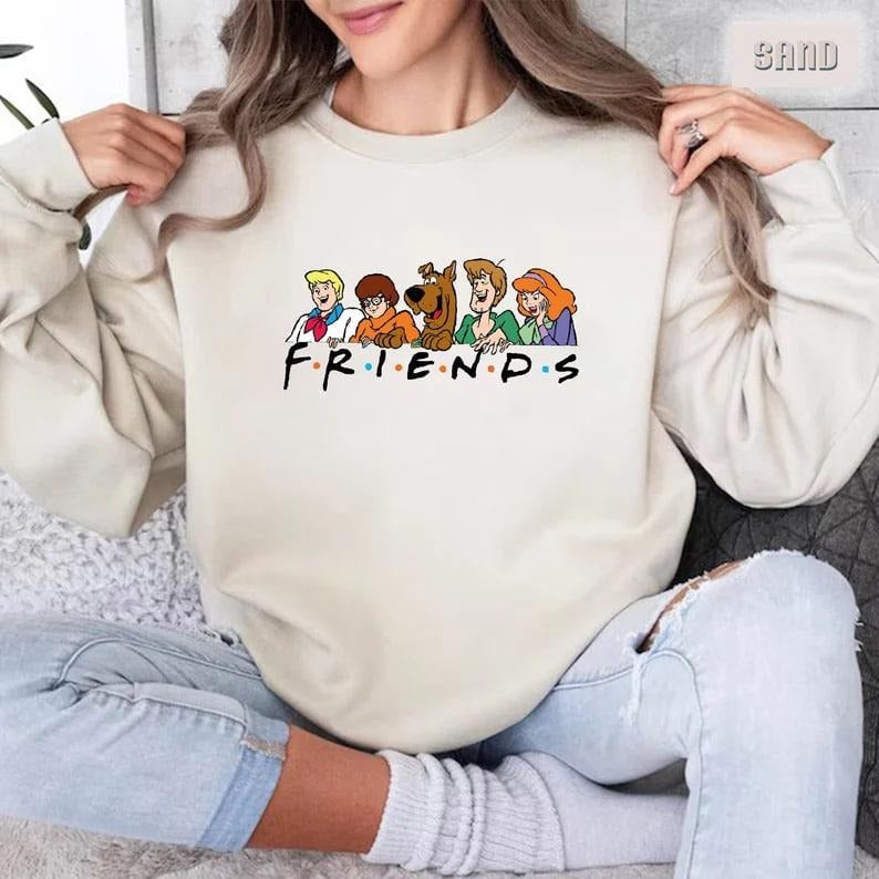 Vintage Friends Scooby Doo Sweatshirt, Scooby Doo Best Day Ever Shirt, Cartoon Scooby Doo Friends Sweater, Friends Tee,...