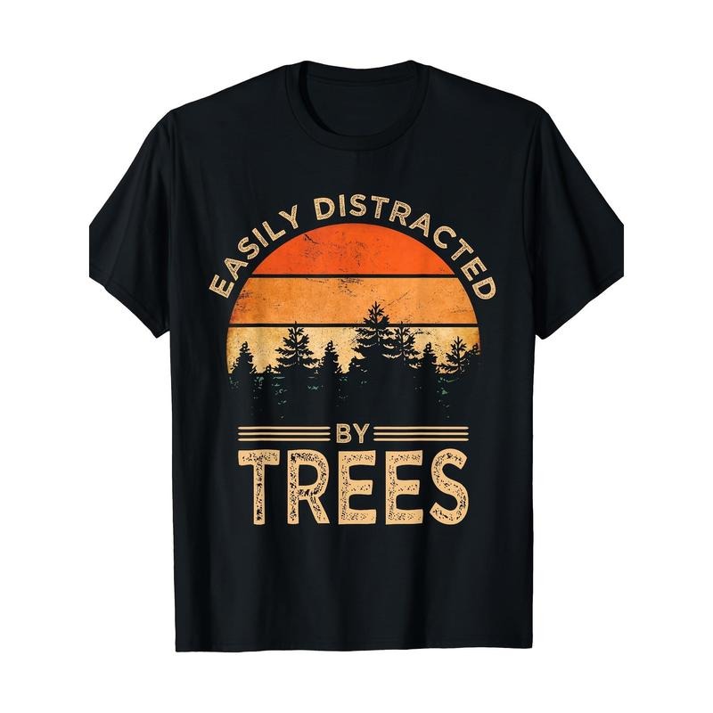 Vintage Fun Tree T-shirt easily distracted by trees Made in USA Hoodie, Sweatshirt | WearSparks.com