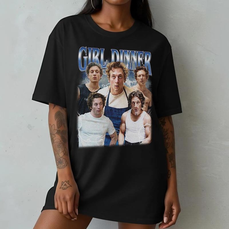 Vintage Girl Dinner  Jeremy Allen White T-Shirt, Carmen Berzatto Jeremy Allen White Fan Merch, The Bear Series, Let It...