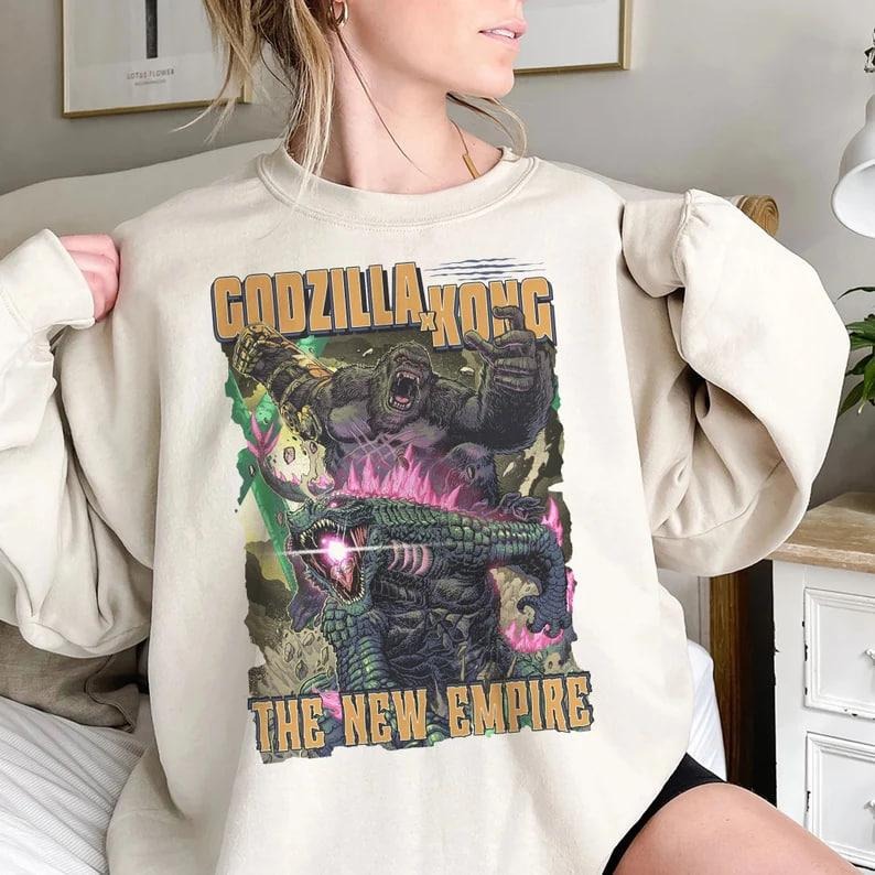 Vintage Godzilla X Kong The New Empire 2024 Shirt, Godzilla X Kong Shirt, Godzilla Movie Shirt, Godzilla Movie 2024 Shirt...