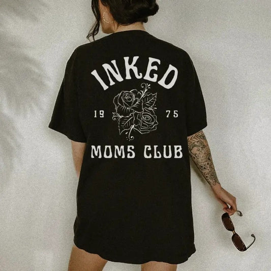 Vintage Graphic Cool Mom Club T-shirt, Mothers Day Gift for Moms With Tattoos, Mom Life, New Mom Gift, Moto Edgy Grunge...