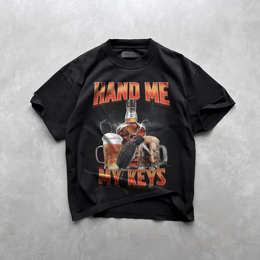 Vintage Hand Me The Keys Meme Graphic T-shirt, Funny Unisex Heavy Cotton Tee, Gift For BoyfrIend Girlfriend Hoodie,...