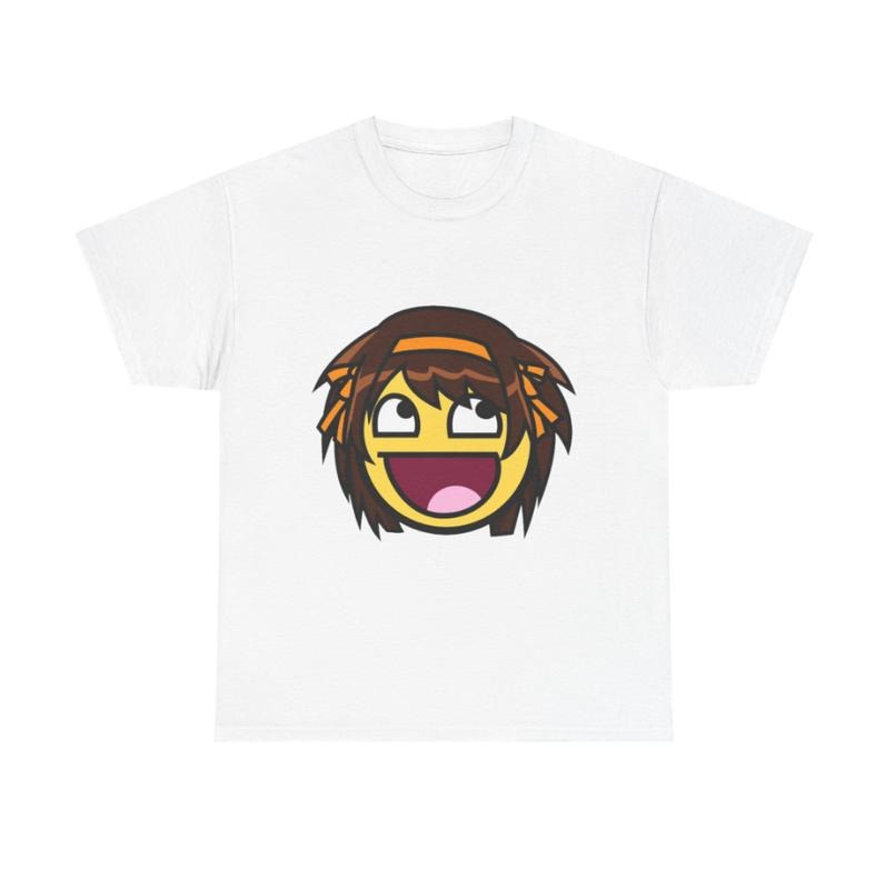 Vintage Happy Face Anime Graphic Tee, Cute Cartoon Character Shirt, Fun Smile Design, Unisex Red Tee, Retro Style Graphic...