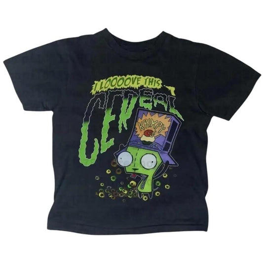 Vintage Invader Zim Gir Baby Tee, Gothic Emo Girl Baby Tee, Y2k Top Women Streetwear, Grunge 2000s, Women Fitted T-Shirt,...