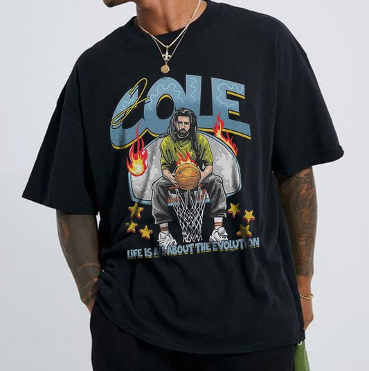 Vintage J Cole Life Is All About The Evolution T-shirt Streetwear Man Menswear Top Hoodie, Sweatshirt | WearSparks.com