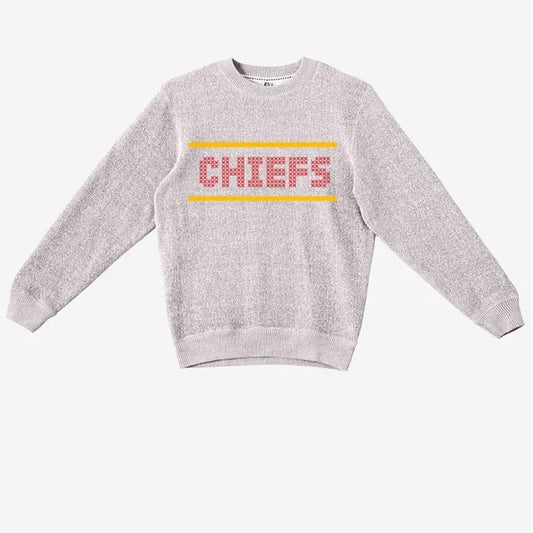 Vintage KC Chief  style Football Sweater Sweatshirt Crew Neck groutfit outfits Crewneck Classic Cotton Fabric Knit Long...