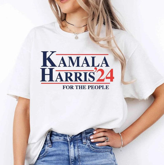 Vintage Kamala Harris For The People Shirt Short Sleeve, Crew Neck, Fitted, Cotton Top Womenswear Hoodie, Sweatshirt
