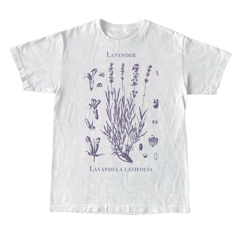 Vintage Lavender 90s Graphic T-Shirt, Retro Lavender Unisex Adult Shirt, Wildflowers Nature Shirt, Botanical Shirt,...