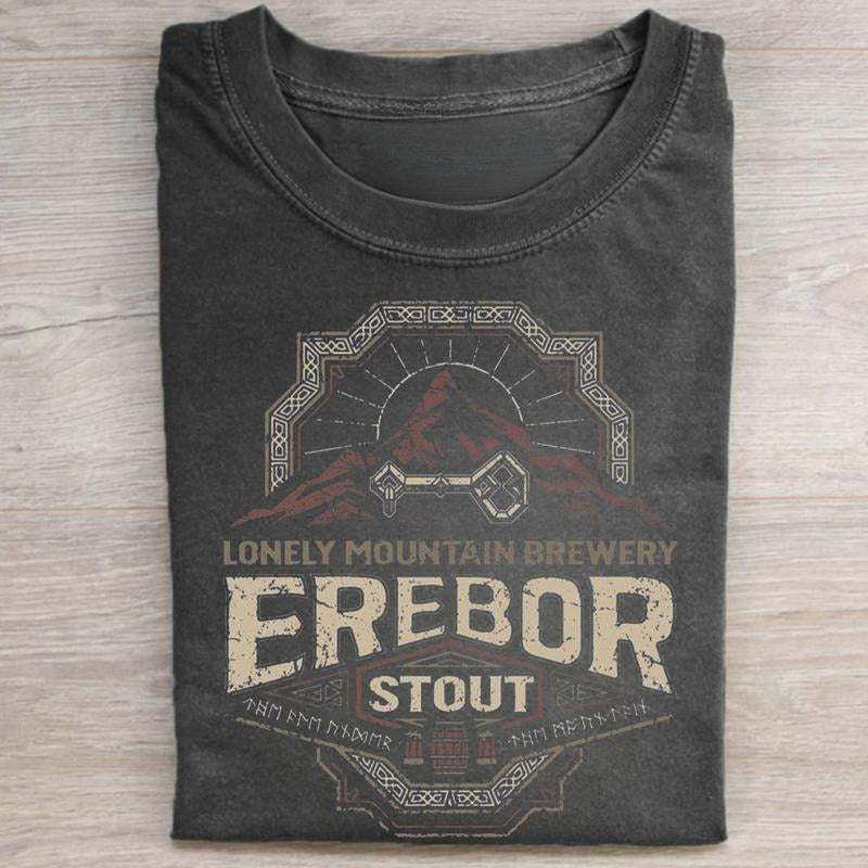 Vintage Lonely Mountain Brewery Graphic Tee - Erebor Stout Shirt - The Lord of The Rings Movie Shirt - Funny Beers of...
