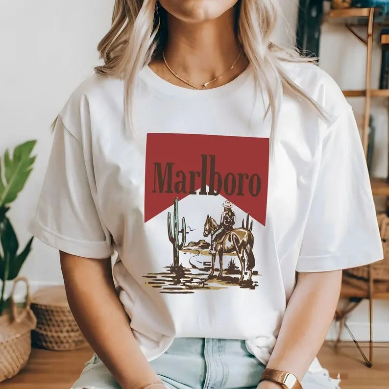Vintage Marlboro Cowboy Wild West Shirt, Cowboy Killer Shirt, Boho Shirt, Cowboy Rodeo Tshirt, Country Music Tee Gift...