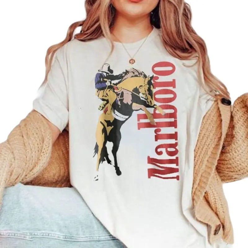 Vintage Marlboro Cowboy Wild West T-Shirt, Western Graphic Tee, Gift For Men Women, Country Music Shirt Hoodie, Sweatshirt