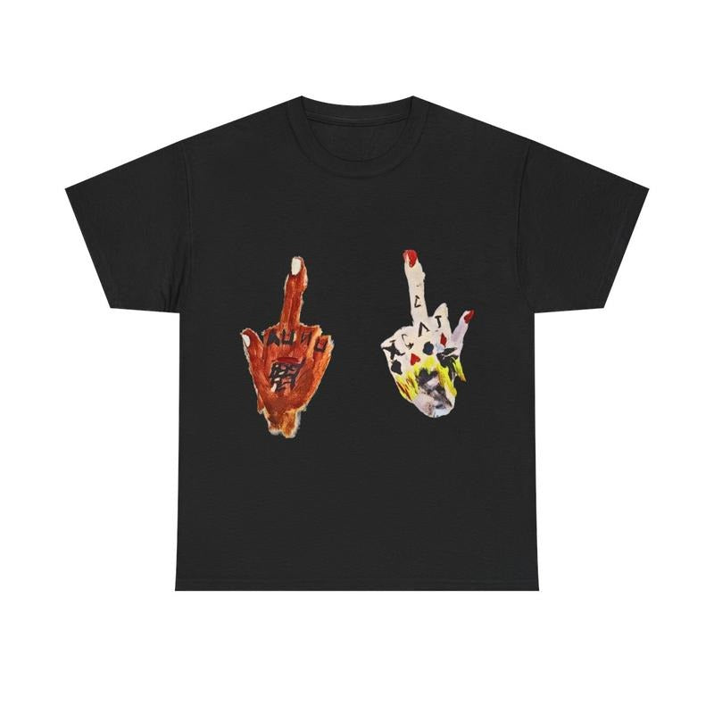 Vintage Middle Finger Y2k 90s Hip-Hop Vibes Heavy Cotton Graphic T-Shirt Tshirt Shirt HipHop Rap Tee Casual Menswear...