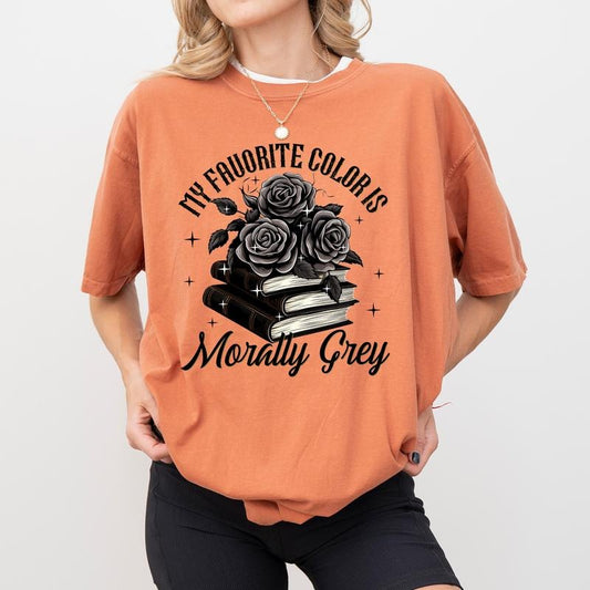 Vintage Morally Grey Book Club Comfort Colors Shirt, Gothic Dark Romance Graphic Tee, Retro Bookish Unhinged Tees,...