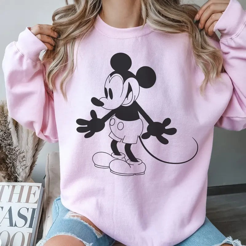 Vintage Mouse Sweatshirt Original Vintage  Mouse Pullover Retro Mouse Sweatshirt Steamboat  Mouse 1928 Hoodie Vacation ...
