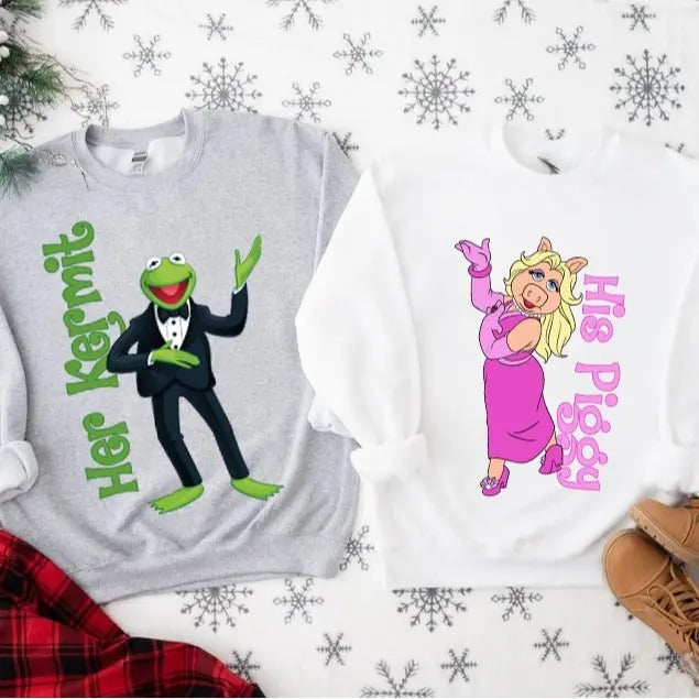 Vintage Muppet Carol Couple Shirt, Retro Kermit Frog And Miss Piggy Shirt, Muppet Lovers Sweatshirt, Valentine Gift For...
