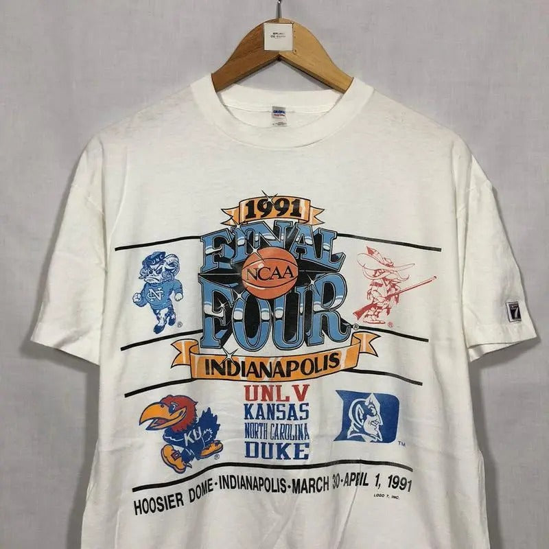 Vintage NCAA 1991s Final Four Indianapolis UNLV Tshirt Shortsleeve Top Hoodie, Sweatshirt | WearSparks.com