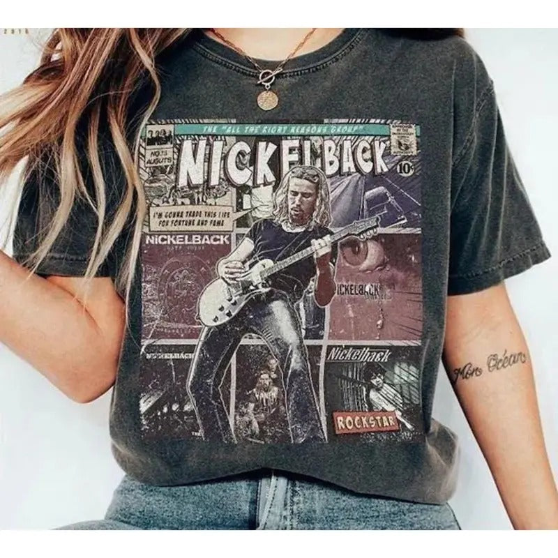 Vintage Nickelback Shirt, Nickelback Rock band unisex t-shirt, Comic Shirt, Retro 90s tee Hoodie, Sweatshirt | WearSparks.com