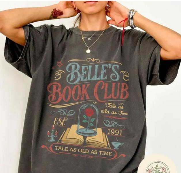 Vintage Retro Belle's Book Club shirt, Tale as old as time Beauty and the Beast shirt, Belle Princess Tee, Book lover...