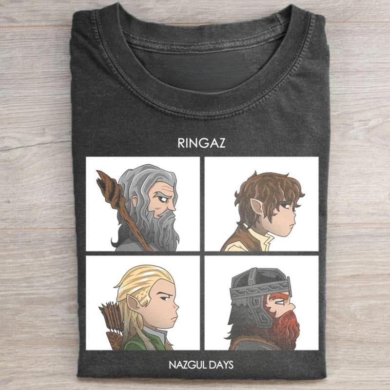Vintage Ringaz Nazgul Days Graphic Tee - The Lord of The Rings Movie Shirt - Gandalf & Frodo Baggins - Legolas & Gimli -...
