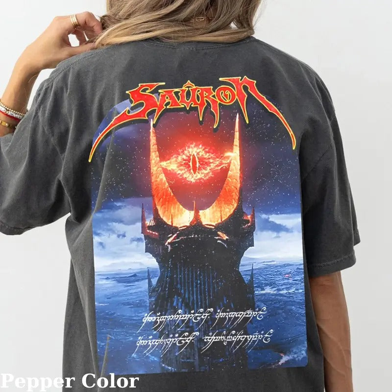 Vintage Sauron Lord of The Rings Graphic Tee - LOTR - The Hobbits - Gandalf - JRR Tolkien