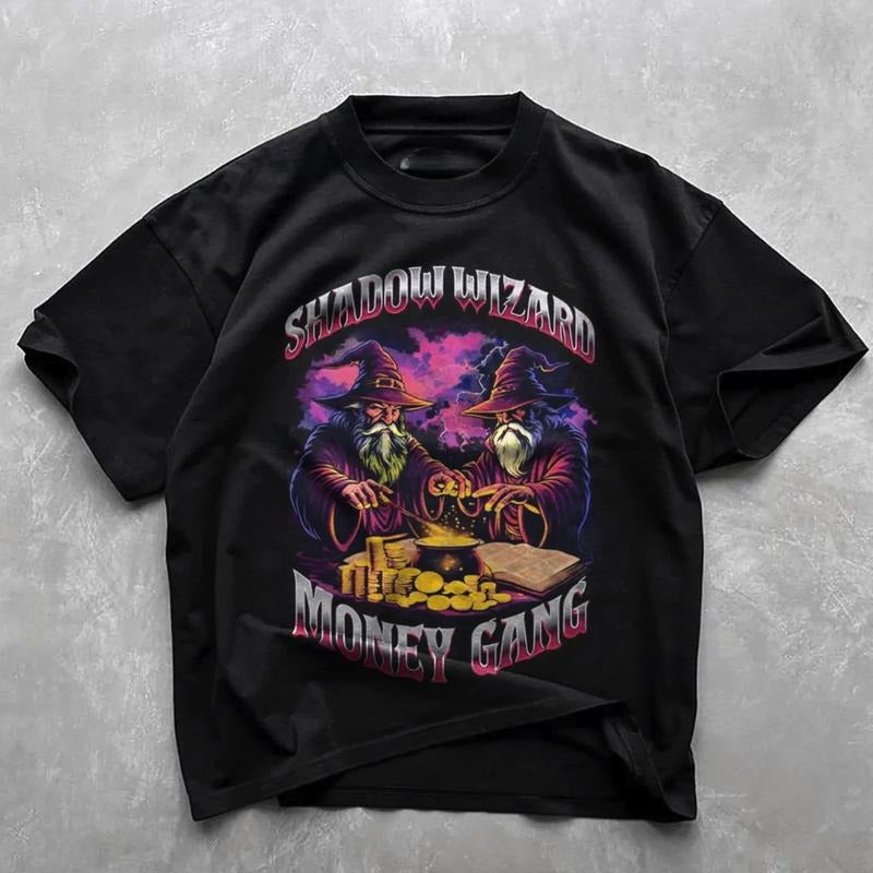 Vintage Shadow Wizard Money Gang Meme Graphic T-shirt, Funny Meme Graphic Tee Gift For BoyfrIend Girlfriend Hoodie,...