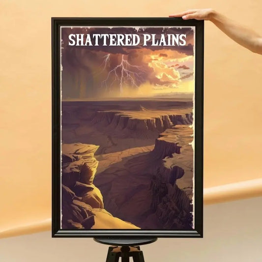 Vintage Shattered Plains Poster, Stormlight Canvas Wall Art, Stormlight Archive Decor, Cosmerce Poster, Gift For Book...