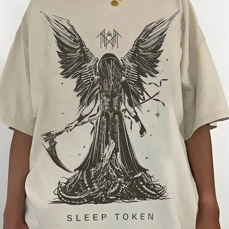 Vintage Sleep Token Rock Band Reaper Angel Groovy Shirt, Sleep Token Merch Gift, Gift shirt, Gift for Women and Men...