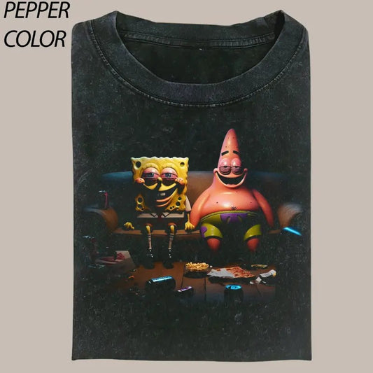 Vintage SpongeBob After The Night Party Graphic Unisex T-shirt, Funny Friend Tee, Valentine's Day For Him, Valentine's...