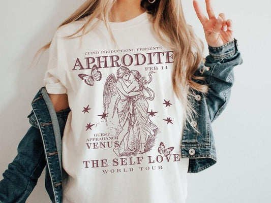 Vintage Style Goddess Of Love Band Tee, Aphrodite Shirt, Mythology TShirt, Greek Goddess Light Academia Shirt, Goddess...