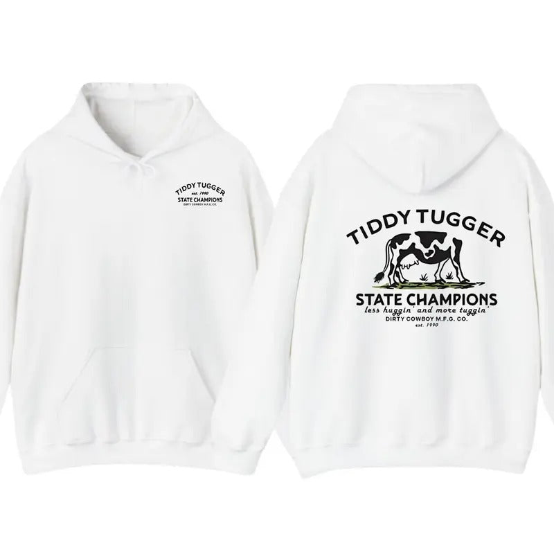 Vintage TIDDY TUGGER 1990 State Champions 2-Sided Shirt for Men, Men's Cowboy Tee, Cow Lover Gift Ideas, Classic...