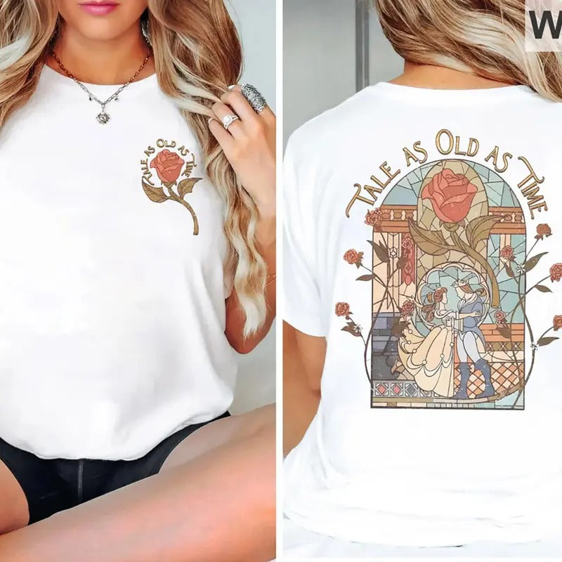 Vintage Tale As Old As Time Shirt, Beauty And Beast Sweatshirt, Beauty Belle Tee Shirt, Princess Reading Book T-Shirt Hoodie