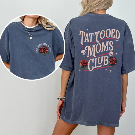 Vintage Tattooed Moms Club Comfort Colors Shirt, Retro Cool Moms Have Tattoos Graphic Tee, Inked Moms Club T-shirt, Funny...