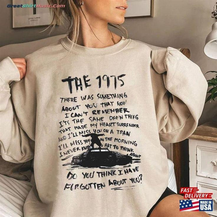 Vintage The 1975 Band Album Lyrics Sweatshirt At Their Very Best 2023 Tour Pop Rock Sweatshirt T-Shirts, Hoodie