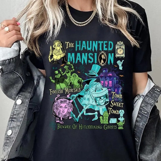 Vintage The Haunted Mansion Shirt, Halloween The Haunted Mansion Characters Shirt, Halloween Party Tee, Halloween...