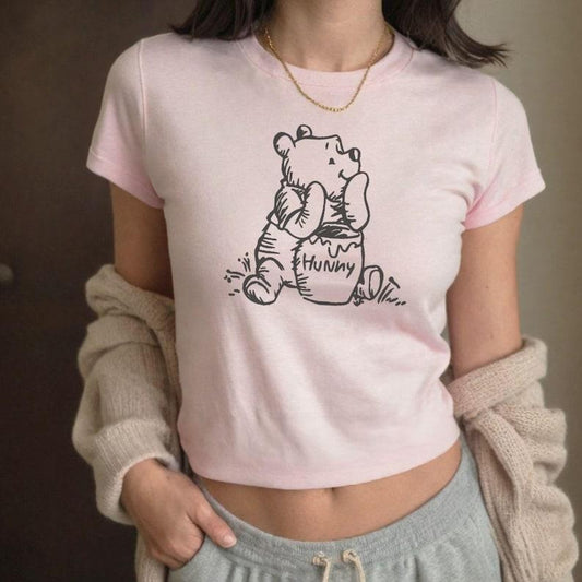 Vintage The Pooh Baby Tee, Coquette Bookish Y2K Shirt Hoodie, Sweatshirt | WearSparks.com