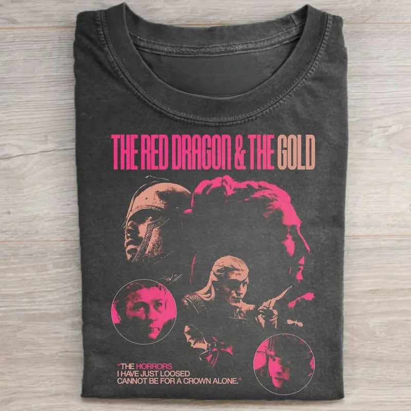 Vintage The Red Dragon and The Gold Graphic Tee - House of The Dragon Movie Shirt - Ser Criston Cole Shirt - Aemond...