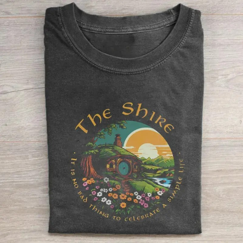 Vintage The Shire It Is No Bad Thing To Celebrate A Simple Life Graphic Tee - JRR Tolkien