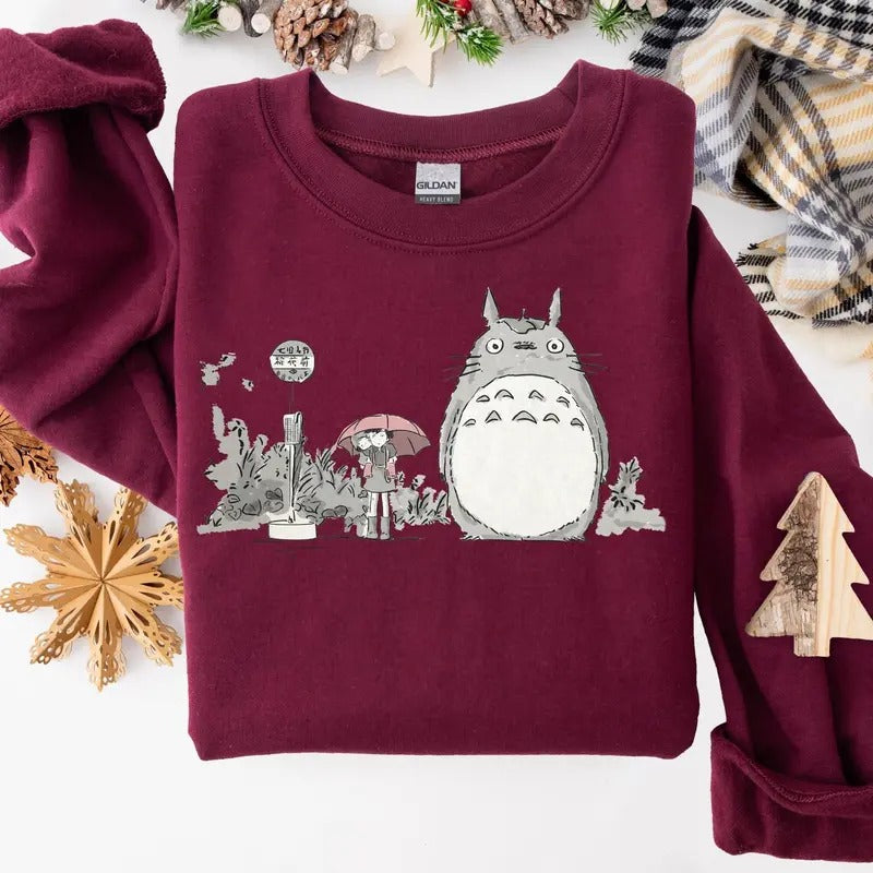 Vintage Totoro Sweatshirt Tshirt, Studio Ghibli Shirt, Mononoke Shirt, Spirited Away Shirt, Japanese Anime Lovers Gift,...
