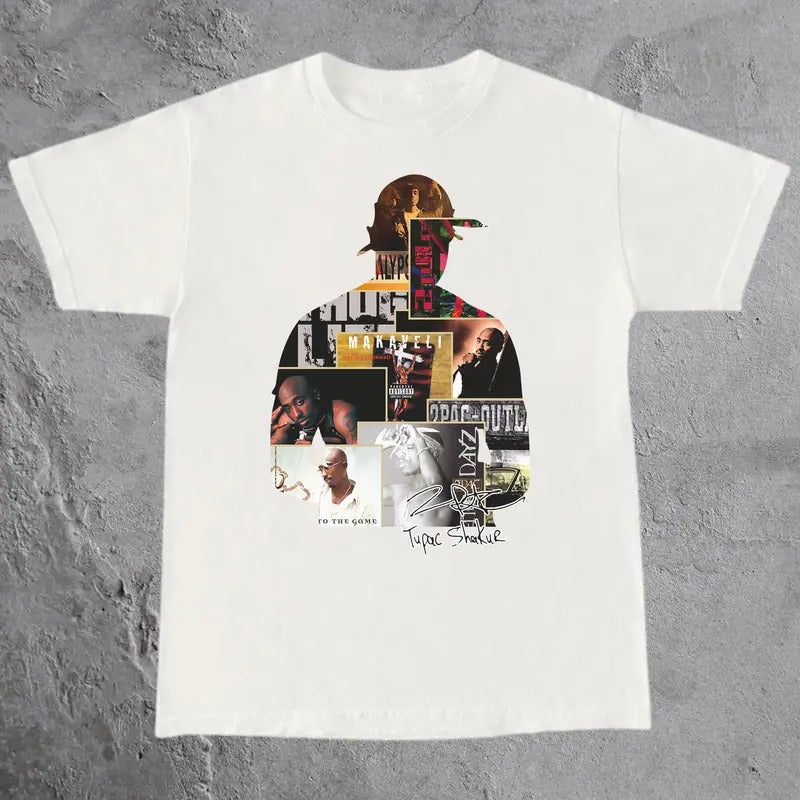 Vintage TuPac Album Graphic Tee, Tupac Shakur Shirt, 2Pac Shirt, 90s Merch, Rapper Shirt, Hip Hop 90s Legends Shirt,...