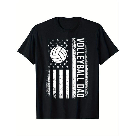 Vintage USA Flag Dad Fathers Day Retro T-Shirt - Daddy Papa Volleyball Made in USA Hoodie, Sweatshirt | WearSparks.com