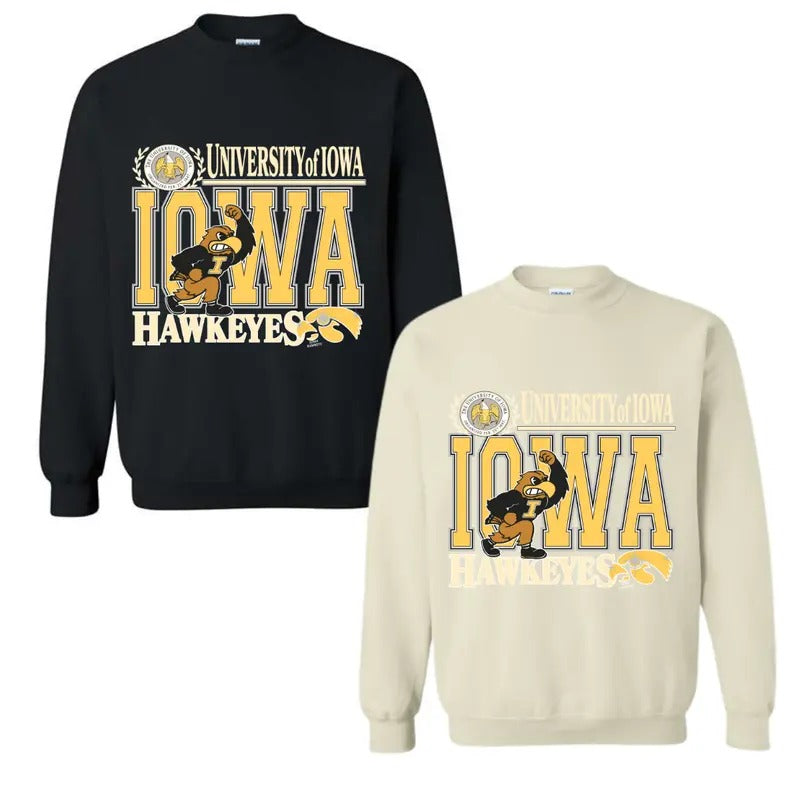 Vintage University of Iowa Hawkeyee Sweatshirt Cotton Top T-Shirts, Hoodie | WearSparks.com
