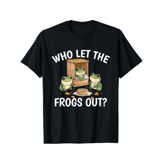 Vintage Who Let The Frogs Out? Outfit For Kawaii Frog Lovers T-Shirt Comfortable leisure sports Halloween Christmas gift...